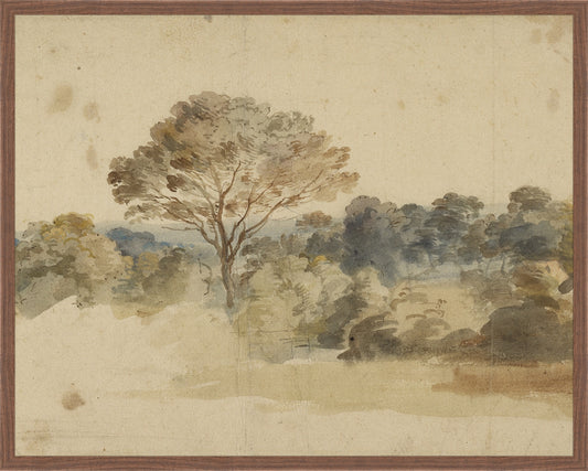 Framed Baroque Landscape. Frame: Dark Walnut. Paper: Rag Paper. Art Size: 23x29. Final Size: 24'' X 30''