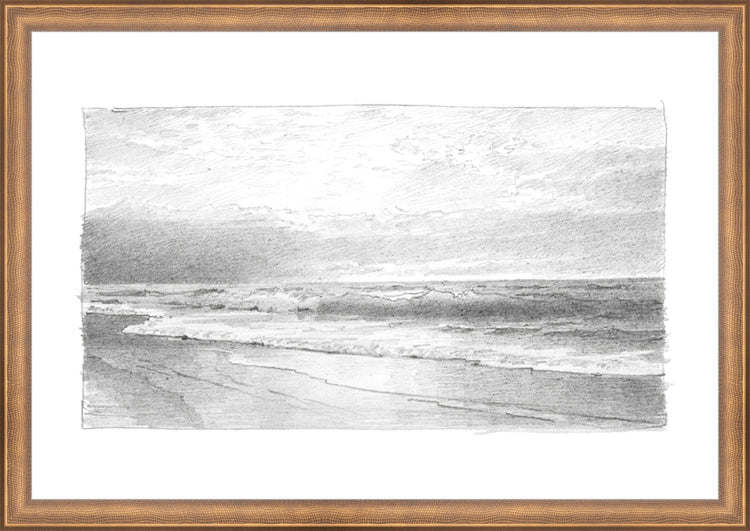 Framed Seascape 2. Frame: Timeless Bronze. Paper: Rag Paper. Art Size: 13x19. Final Size: 14'' X 20''