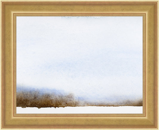 Framed Moody Winter. Frame: Light Gold. Paper: Rag Paper. Art Size: 7x9. Final Size: 8'' X 10''