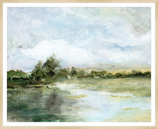 Framed Reminiscence. Frame: Natural Matte Wood. Paper: Rag Paper. Art Size: 24x30. Final Size: 26'' X 32''