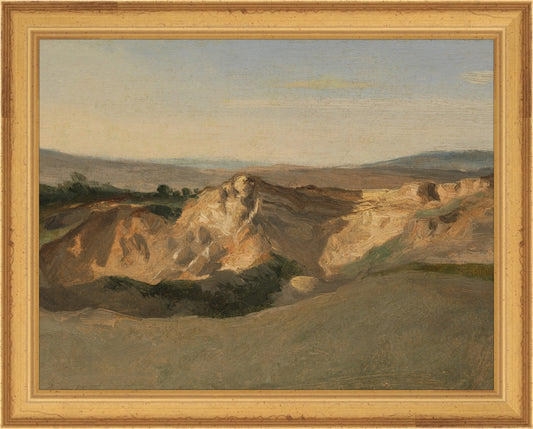 Framed Campagna. Frame: Traditional Gold. Paper: Rag Paper. Art Size: 7x9. Final Size: 8'' X 10''