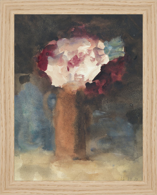 Framed Loose Flowers. Frame: Natural Oak. Paper: Rag Paper. Art Size: 9x7. Final Size: 10'' X 8''