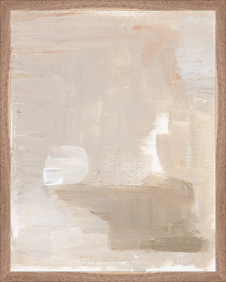 Framed Abstract Blush. Frame: Natural Walnut. Paper: Rag Paper. Art Size: 19x15. Final Size: 20'' X 16''