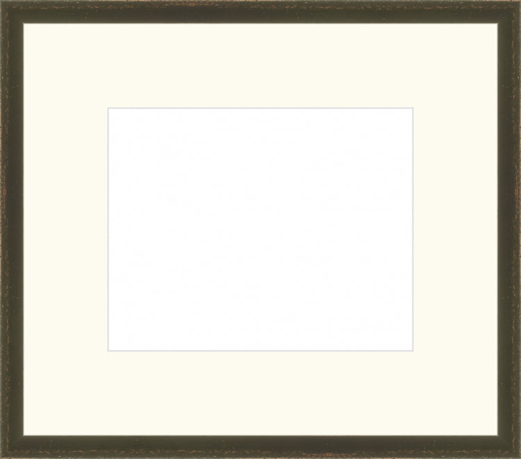 Rubbed Black Frame. Opening Size: 8x10. Final Size: 15'' X 17''