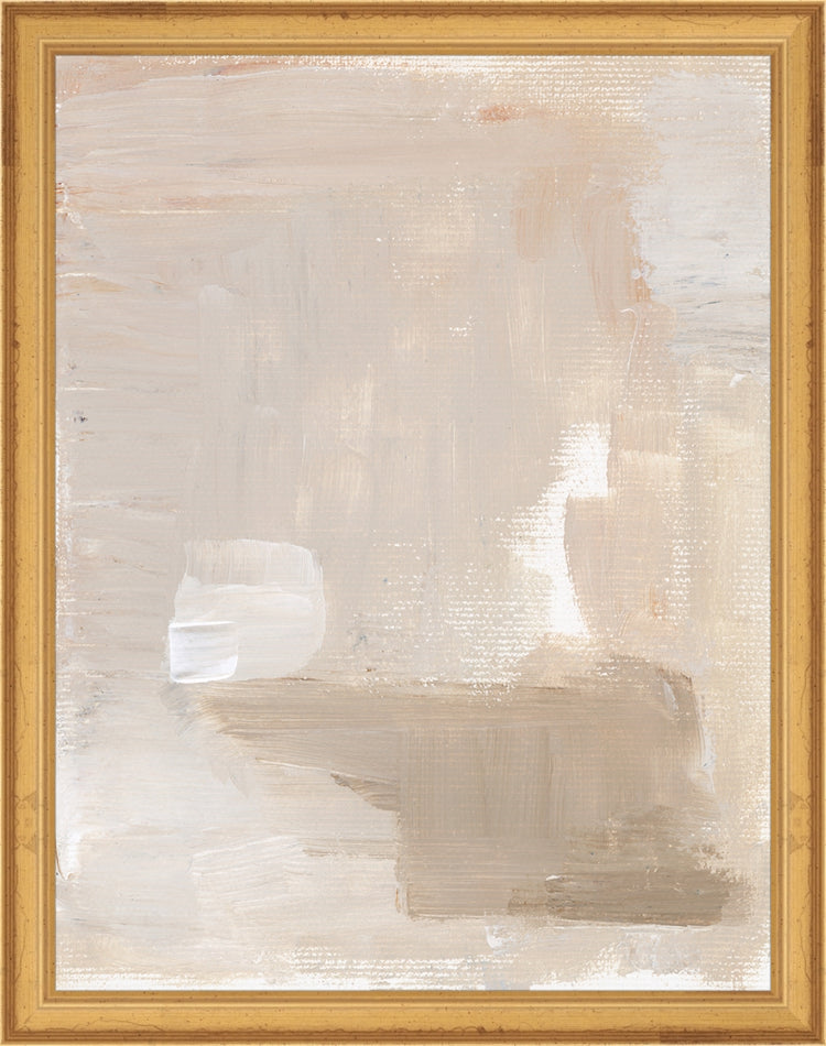 Framed Abstract Blush. Frame: Traditional Gold. Paper: Rag Paper. Art Size: 13x10. Final Size: 14'' X 11''