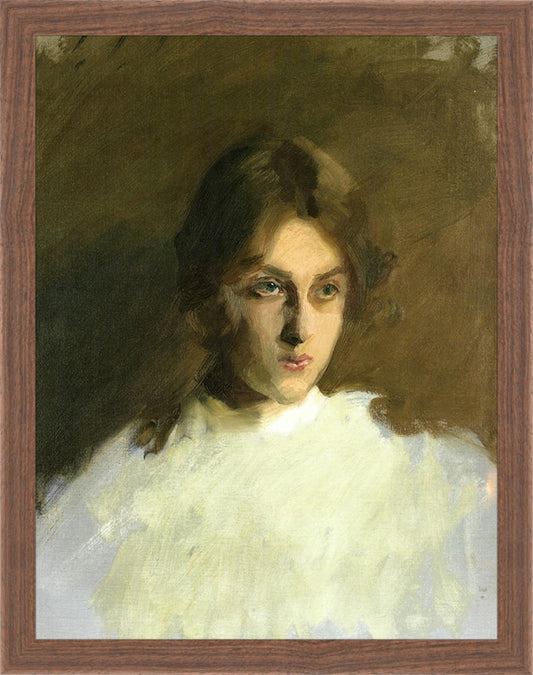 Framed Portrait VI. Frame: Dark Walnut. Paper: Rag Paper. Art Size: 13x10. Final Size: 14'' X 11''