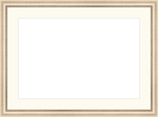 Ivory Beaded Frame. Opening Size: 10x15. Final Size: 14'' X 19''