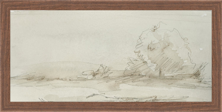 Framed Watercolor Landscape Study III. Frame: Dark Walnut. Paper: Rag Paper. Art Size: 7x15. Final Size: 8'' X 16''