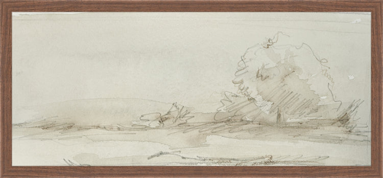 Framed Watercolor Landscape Study III. Frame: Dark Walnut. Paper: Rag Paper. Art Size: 10x23. Final Size: 11'' X 24''