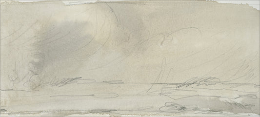 Framed Watercolor Landscape Study II. Frame: No Frame. Paper: Rag Paper. Art Size: 9x20. Final Size: 9'' X 20''